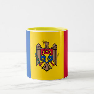 Moldau-Flagge Zweifarbige Tasse