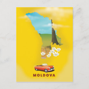 Moldau Karte illustriertes Reiseplakat