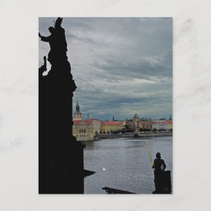 Moldau, Prag, von der Karlsbrücke Postkarte