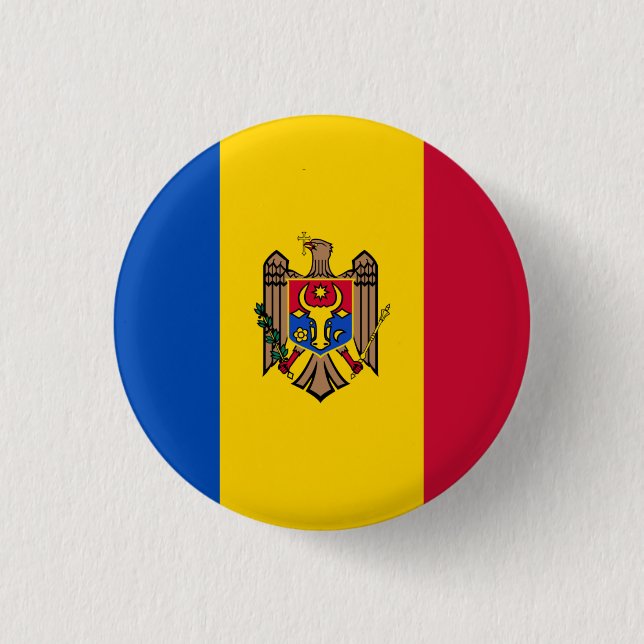 Moldaus Flagge, Flagge der Republik Moldau Button (Vorderseite)