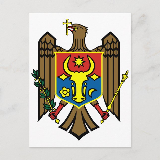 Moldaus Offizieller Wappen Heraltrockenzeichen Postkarte (Vorderseite)