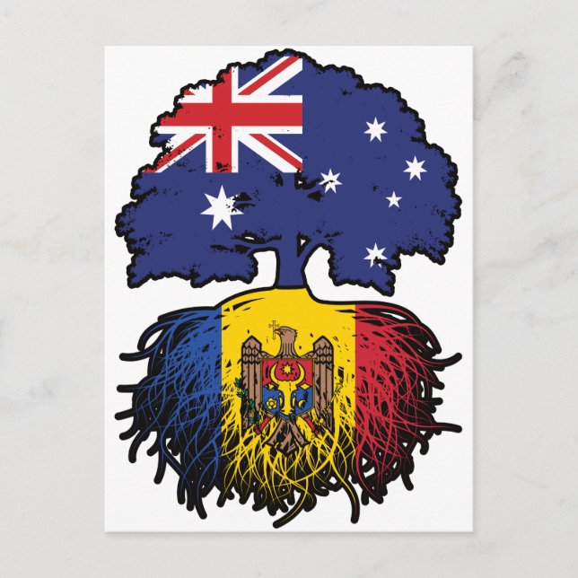 Moldava Moldavan Australian Australia Tree Roots Postkarte (Vorderseite)