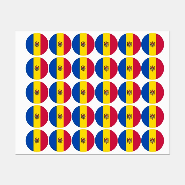 Moldawien-Flagge Etiketten (Blatt)