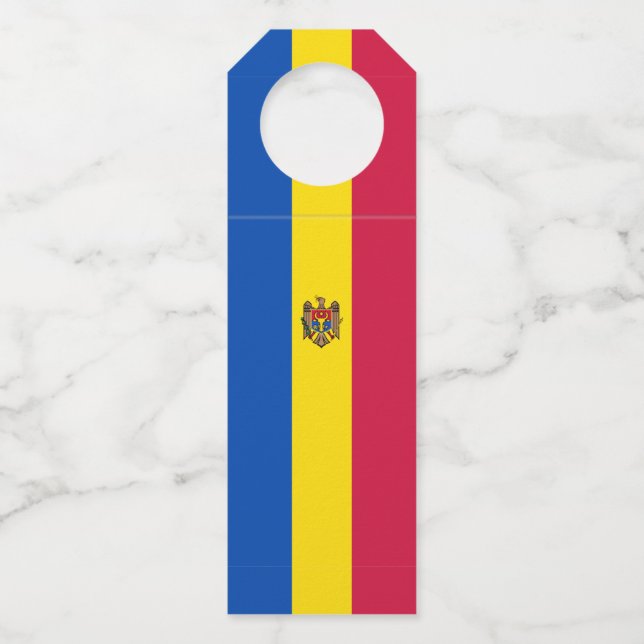 Moldawien-Flagge Flaschenanhänger (Vorderseite)