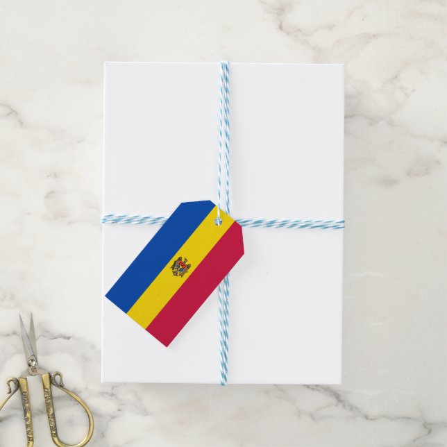Moldawien-Flagge Geschenkanhänger (Mit Garn)