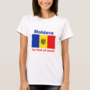 Moldawien-Flagge + Karte + Text T-Shirt