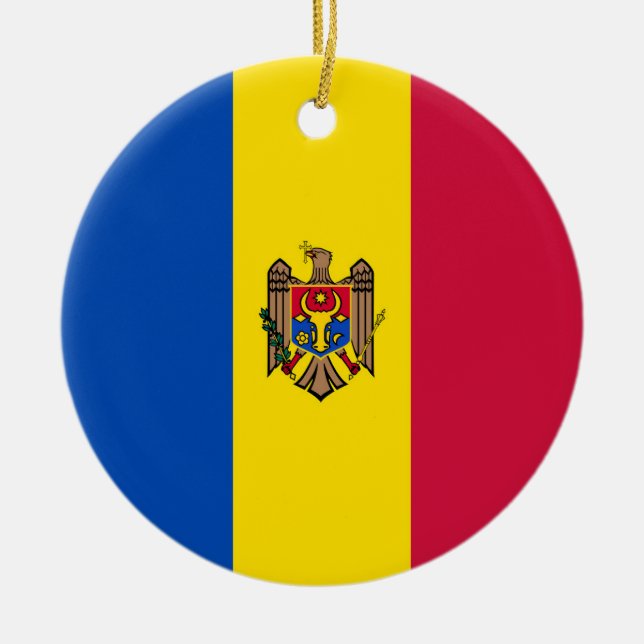 Moldawien-Flagge Keramik Ornament (Vorne)