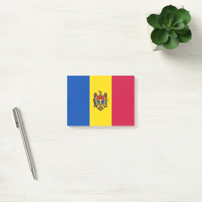 Moldawien-Flagge Post-it Klebezettel (Büro)