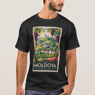 Moldawien Weingut Illustration Reise Kunst Vintage T-Shirt