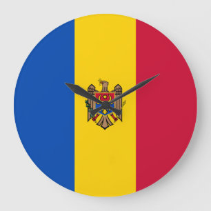 Moldawienflagge Große Wanduhr