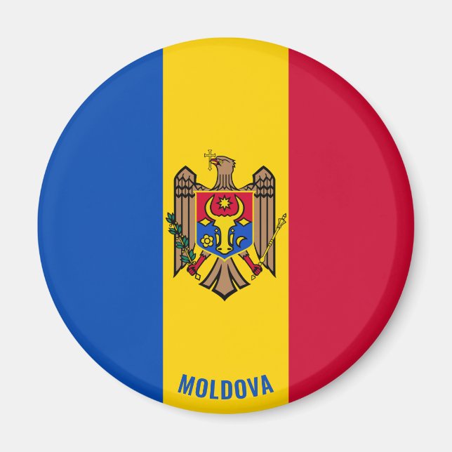 Moldawische Flagge Charming Patriotic Magnet (Vorne)