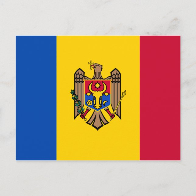 Moldawische Flagge Postkarte (Vorderseite)