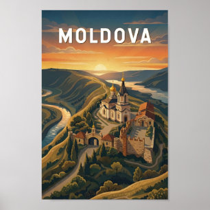 Moldova Illustration Reise Kunst Vintage Poster
