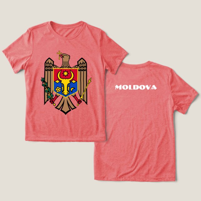 MOLDOVA Special Geschenk Schwarz Tourist Classic Tri-Blend Shirt (Design Vorderseite & Rückseite)