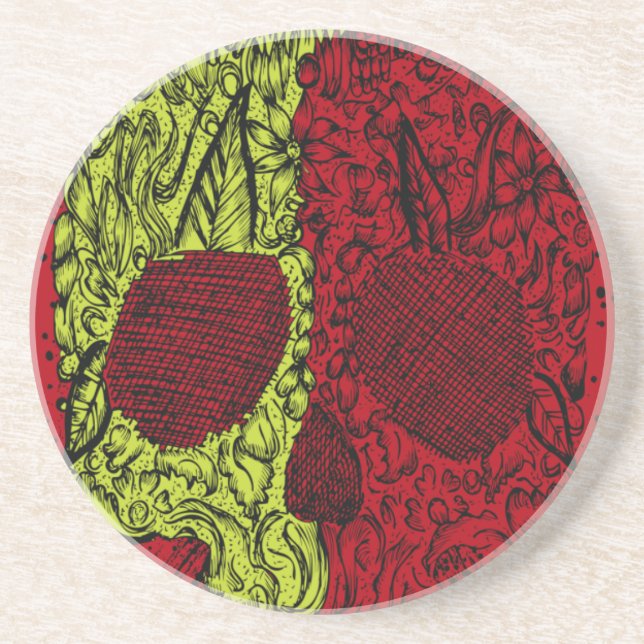 Moldy Skull auf Blood Red Untersetzer (Vorne)