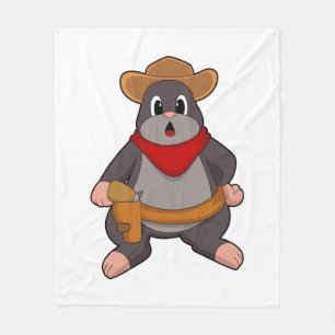 Mole als Cowboy Fleecedecke