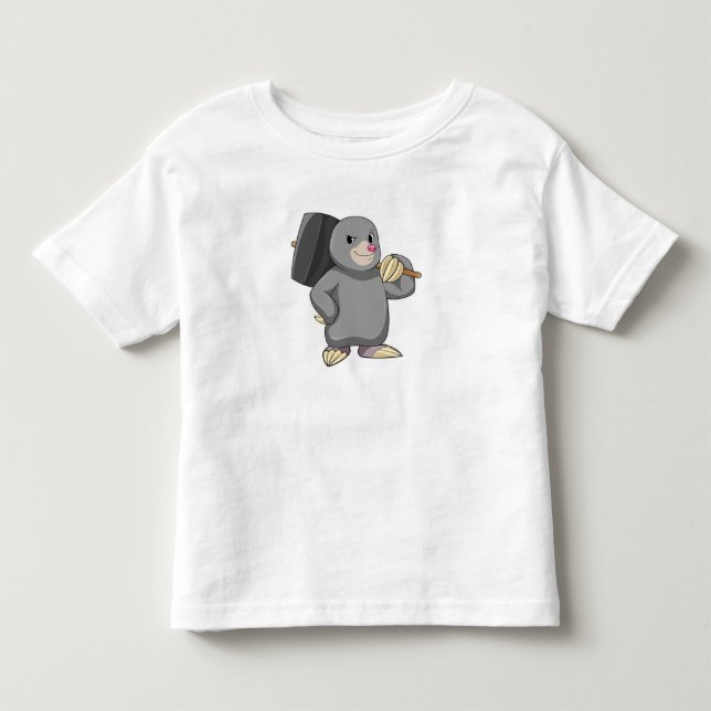 Mole als Handyman mit Hammer Kleinkind T-shirt (Vorderseite)