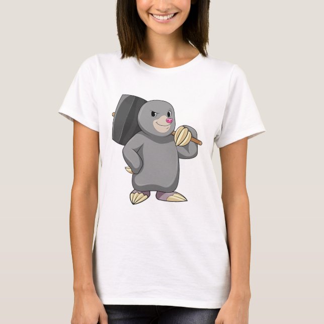 Mole als Handyman mit Hammer T-Shirt (Vorderseite)