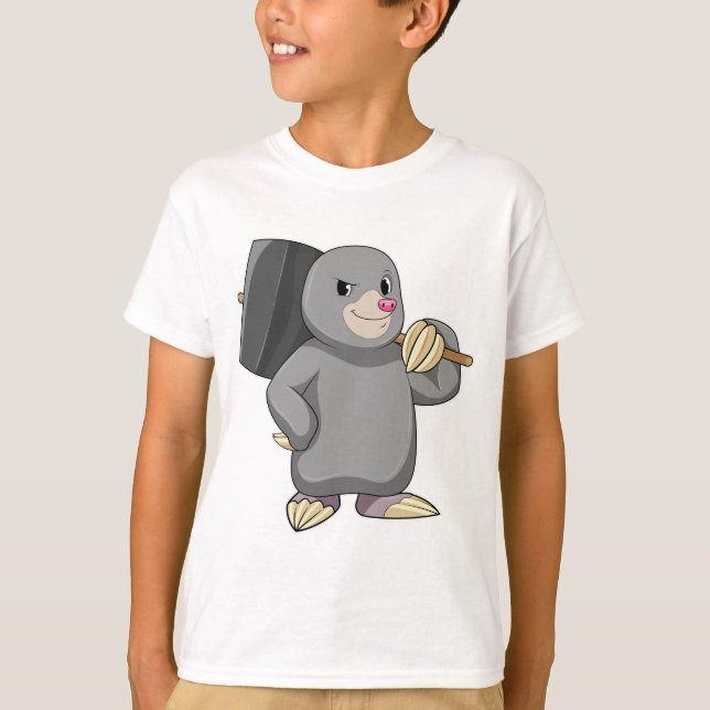 Mole als Handyman mit Hammer T-Shirt (Vorderseite)