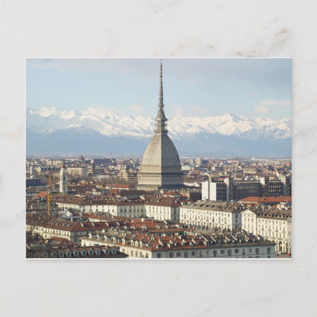 Mole Antonelliana in Turin Italien von der Hügel a Postkarte (Vorderseite)