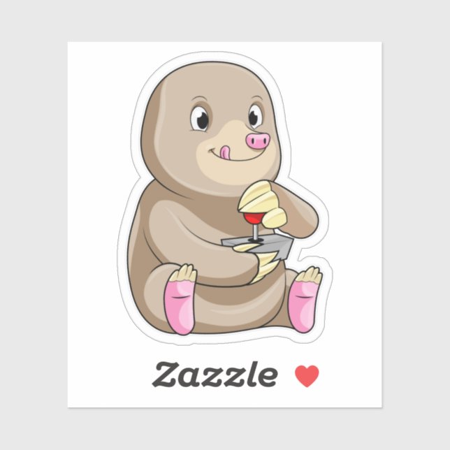 Mole as Gamer mit Joystick Aufkleber (Blatt)