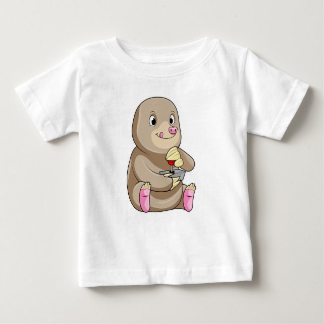 Mole as Gamer mit Joystick Baby T-shirt (Vorderseite)