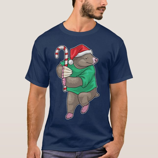 Mole Christmas Candy cane T-Shirt (Vorderseite)