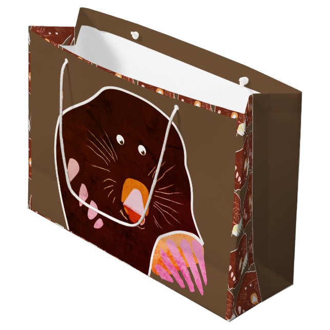 Mole Custom Gift Bag Große Geschenktüte (Vorderseite Schrägansicht)