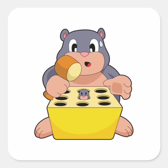 Mole Game Quadratischer Aufkleber (Vorderseite)
