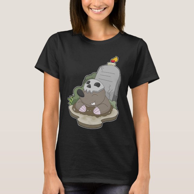 Mole Halloween Grabstein Candle T-Shirt (Vorderseite)