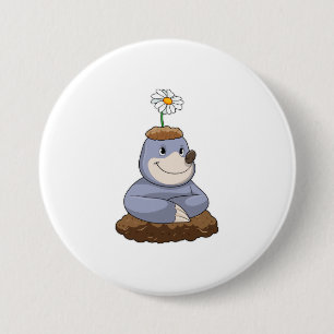 Mole mit Daisy-Blume Button