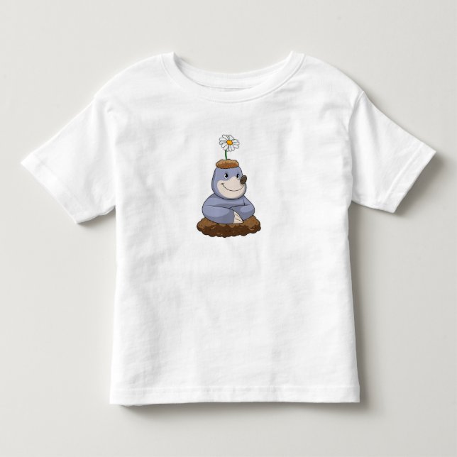 Mole mit Daisy-Blume Kleinkind T-shirt (Vorderseite)