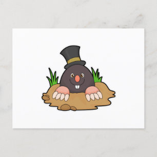 Mole mit Molehill & Hat Postkarte