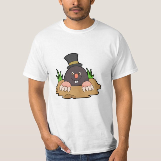 Mole mit Molehill & Hat T-Shirt (Vorderseite)