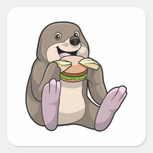 Mole Restaurant Burger Quadratischer Aufkleber