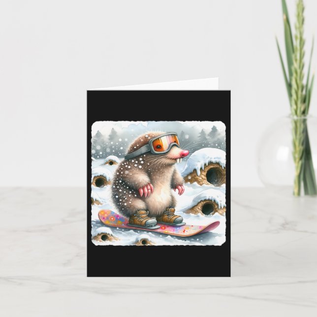 Mole Snowboarden mit Brillen. Snowboard Snowboarde Karte (Vorderseite)