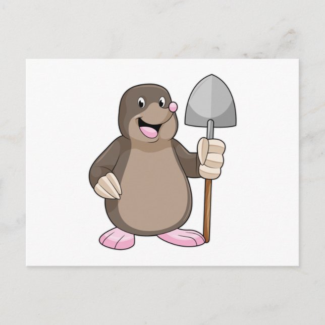 Mole with Shovel Postkarte (Vorderseite)