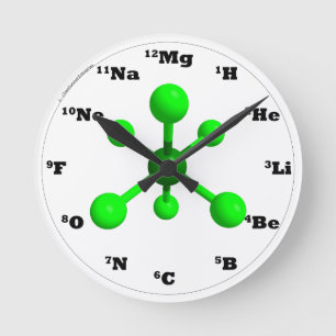 Molecule Clock - Green Runde Wanduhr