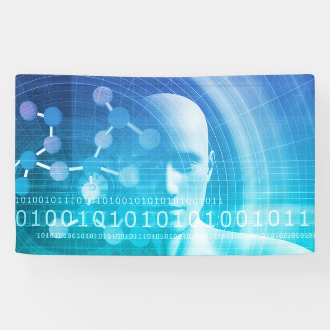 Molekül-Hintergrund als Wissenschafts-abstraktes Banner (Horizontal)