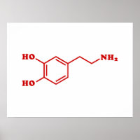 Molekulare chemische Formel für Dopamin