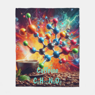 Molekulare Koffeinstruktur - Art-Kaffee der Wissen Fleecedecke