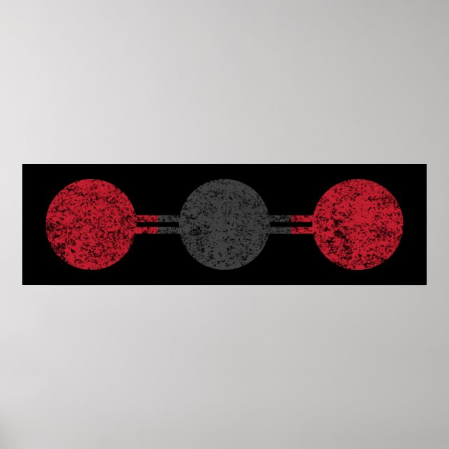 Molekulare Struktur für Kohlendioxid Poster (Vorne)