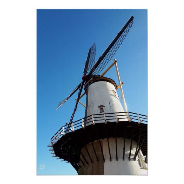 Molen in Nederland in Willemstad. Poster (Vorderseite)