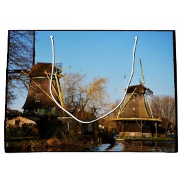 Molens in Nederlands landschap. Große Geschenktüte