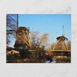 Molens in Nederlands landschap. Postkarte