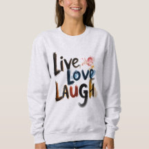 Moletom Básico Feminino Live Love Laugh
