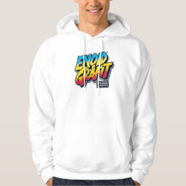 Moletom branco ENNOID GRÁFITT logo colorido Hoodie