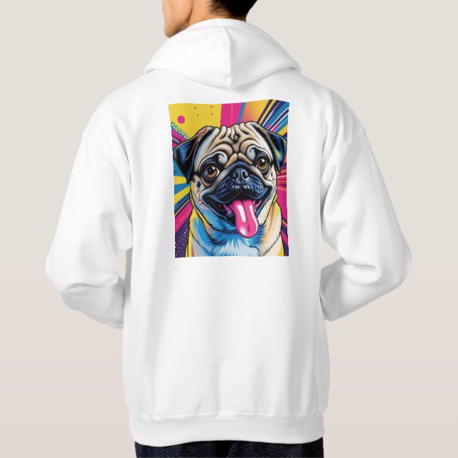 Moletom com desenho de pug em pop art 01 hoodie (Rückseite)