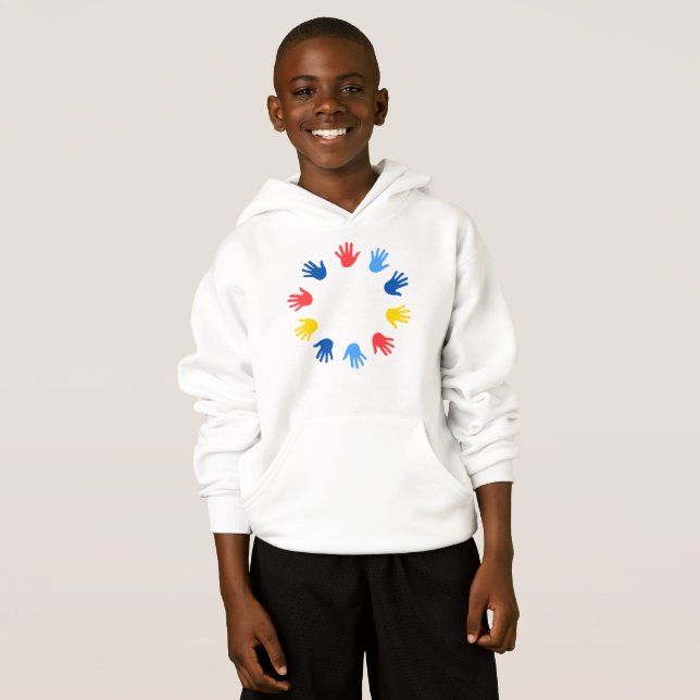 Moletom Infantil com Capuz Mãos Hoodie (Vorne ganz)
