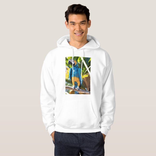 Moletom Masculino Básico com Capuz Arara Azul Hoodie (Vorne ganz)